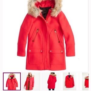 J. Crew Red Stadium Cloth coat